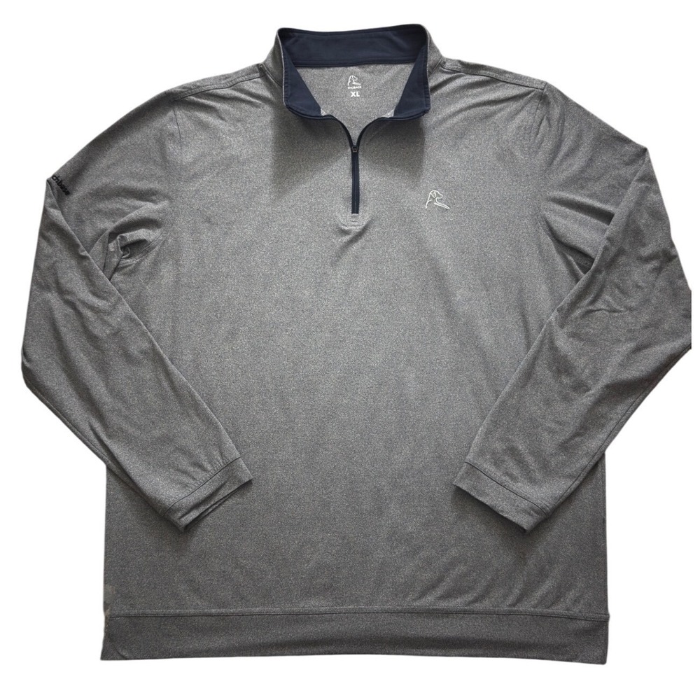 Rhoback Mens XL Quarter Zip Pullover Heather Grey Performance Golfcore zz45